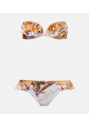 Zimmermann Ascension floral ruffled bikini