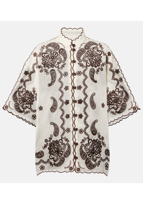 Zimmermann Ascension embroidered linen shirt