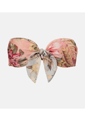 Zimmermann Coco bow-detail floral bikini top