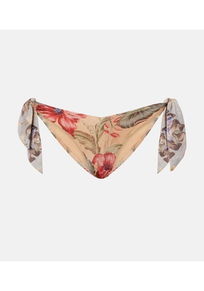 Zimmermann Coco bow-detail floral bikini bottoms