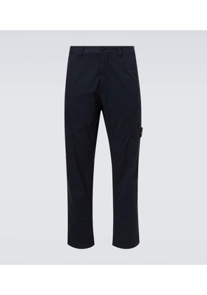 Stone Island Embroidered cotton-blend twill cargo pants
