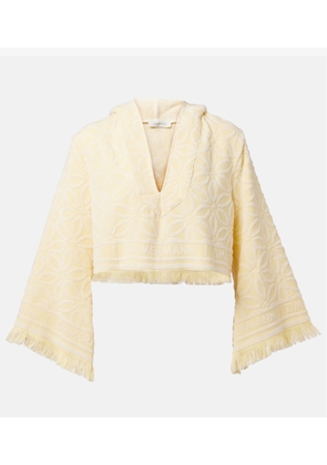 Zimmermann Coco hooded cotton terry crop top