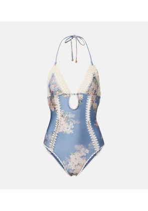 Zimmermann Cascadian crochet keyhole cutout swimsuit
