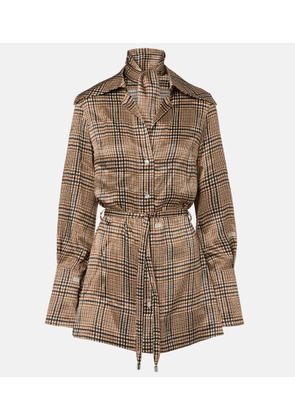 Patou Prince of Wales check silk shirt dress