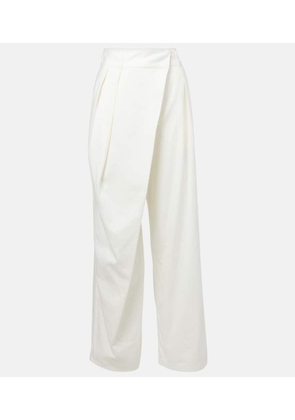 Loewe High-rise cotton twill wide-leg pants
