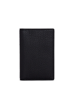 Smythson 6 Card Slot Folded Card Holder In Ludlow In Black