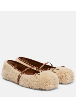 Gucci Gucci Horsebit shearling ballet flats