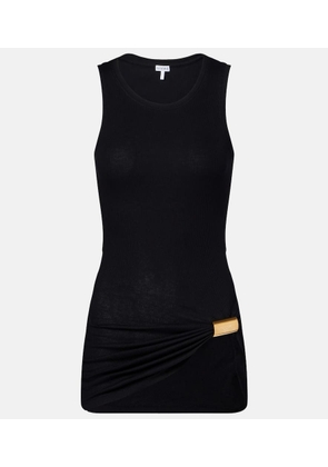 Loewe Asymmetric draped cotton-blend tank top