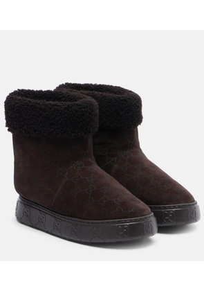 Gucci GG wool-lined suede ankle boots