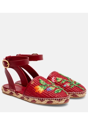 Valentino Garavani Bribri raffia and leather espadrilles