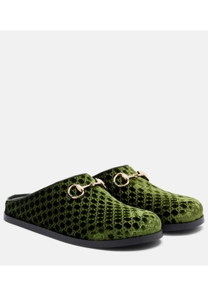 Gucci Horsebit GG velvet mules