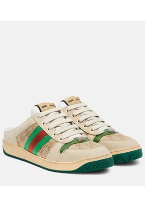 Gucci Screener GG Canvas Web Stripe mules
