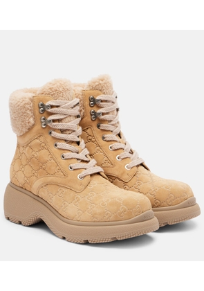 Gucci Yaga GG suede combat boots