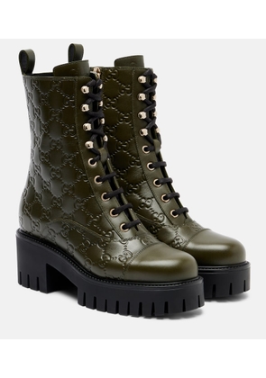 Gucci GG New Marmont leather combat boots