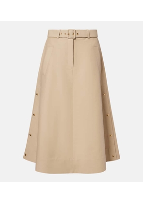 Moncler Belted cotton midi skirt