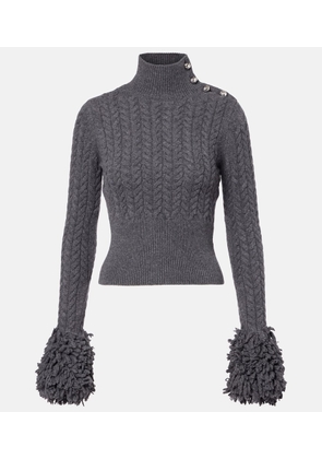 Patou Cable-knit wool and cashmere sweater