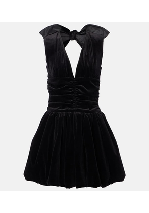Patou Cotton velvet balloon minidress