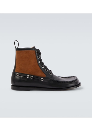 Loewe Campo suede and leather lace-up boots