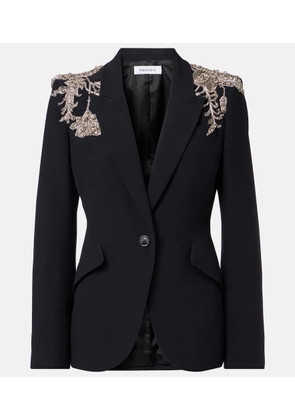 McQueen Embellished crepe blazer