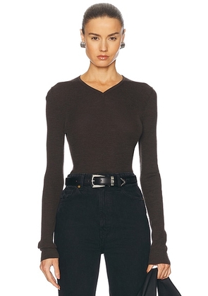 KHAITE Tania Top in Grapeseed - Chocolate. Size L (also in ).