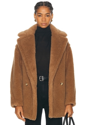 Max Mara Dramma Short Coat in Camel - Tan. Size M (also in ).