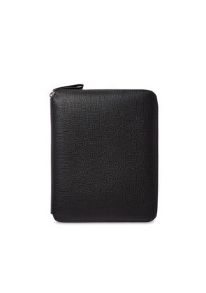 Smythson A5 Writing Folder With Zip In Ludlow In Black