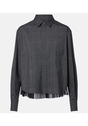 Sacai Prince of Wales check wool shirt