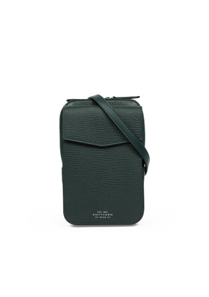 Smythson Crossbody Pouch In Ludlow In Bottle Green
