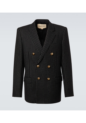 Valentino Chalk stripe wool and silk blazer