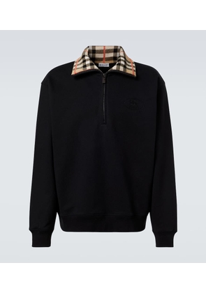Burberry Burberry Check cotton jersey half-zip sweatshirt
