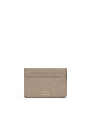 Smythson Flat Card Holder In Panama In Sandstone
