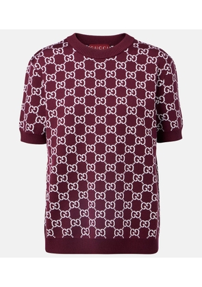 Gucci GG reversible wool-blend jacquard top