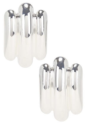 MEGA Les Tubes Earrings in Sterling Silver - Metallic Silver. Size all.