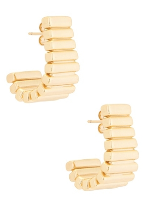 MEGA Stair Earrings in 14k Gold Plated - Metallic Gold. Size all.