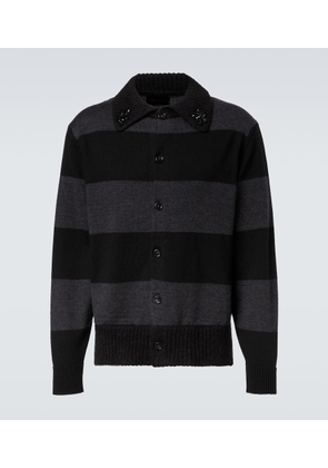 Simone Rocha Embellished striped wool cardigan
