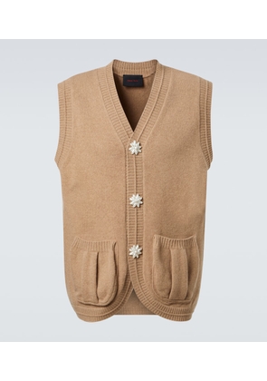 Simone Rocha Faux pearl-embellished wool-blend vest