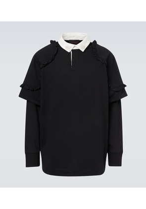Simone Rocha Layered ruffled cotton jersey polo shirt