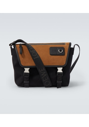 Loewe Flex Medium canvas and suede messenger bag