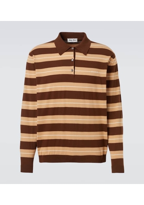 Miu Miu Knitted striped cotton polo sweater