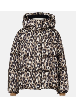 Fusalp Ada leopard-print down ski jacket