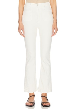 MOTHER The Hustler Patch Pocket Flood Jeans in Cream Puffs - White. Size 29 (also in ).
