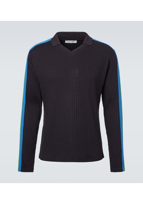 Wales Bonner Ribbed-knit polo sweater