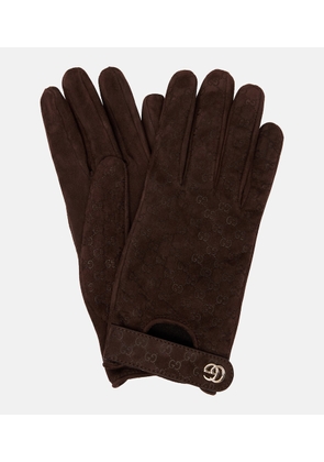 Gucci GG jacquard suede gloves