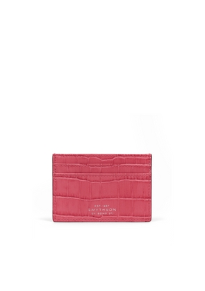 Smythson Flat Card Holder In Mara In Raspberry
