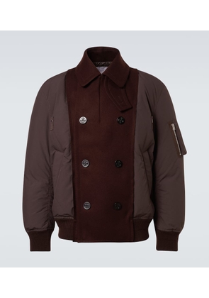 Sacai Double-breasted wool puffer jacket