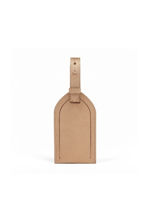 Smythson Luggage Tag In Panama In Bronze