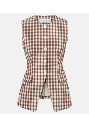 Veronica Beard Lois gingham seersucker top