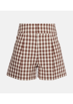 Veronica Beard Haina gingham seersucker shorts