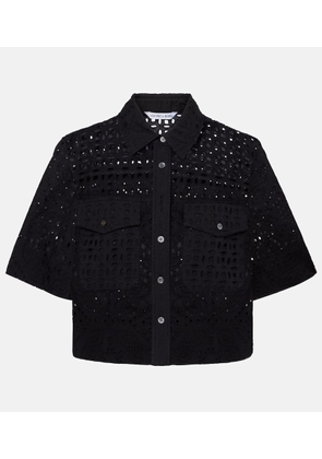 Veronica Beard Spruce embroidered cotton shirt