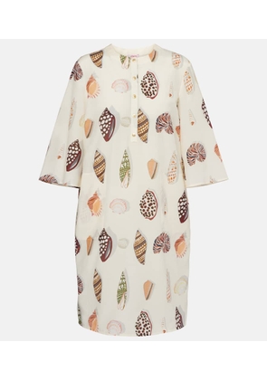 Eres Creme printed coton and silk minidress